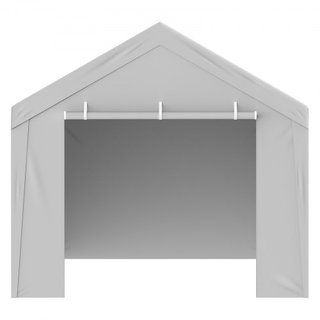 Cubierta de Reemplazo para Carport + Pared Lateral 6000 x 3000 mm, Carpa de Garaje Refugio Lona Resistente al Agua y Protegida contra UV, Instalación Fácil con Bungee de Bola, Blanca (Estructura N...