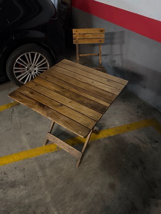 Mesa y Sillas Plegables Madera