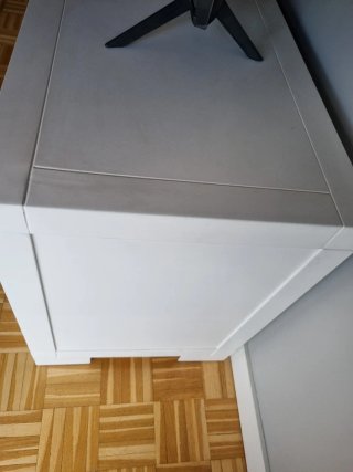 Mueble TV Banak Madera Blanco Cristal