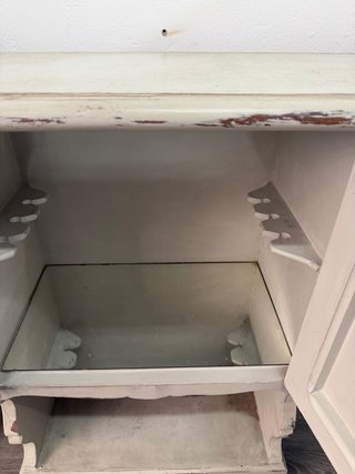 Aparador recibidor madera blanco y gris