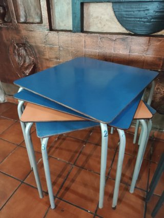 Mesas de terraza apilables (4 unidades)