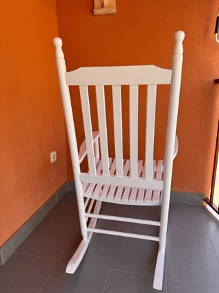 Silla Mecedora Blanca lacada