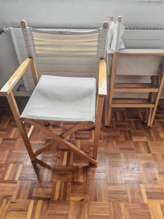 Silla Director Plegable Madera y Tela