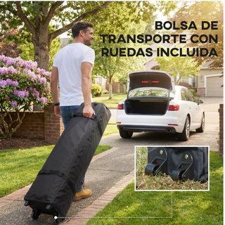 Cenador Plegable 3,6x3,6m Gris/Negro