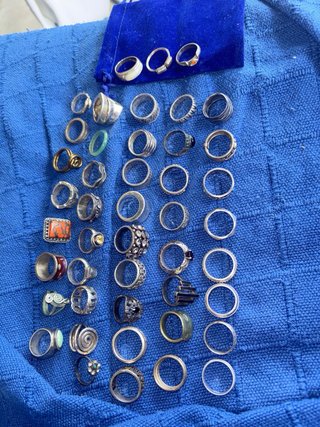 Lote de Joyería: Anillos, Pulsera, Colgantes plata