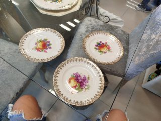 La Cartuja Cesta Flores Plato Porcelana