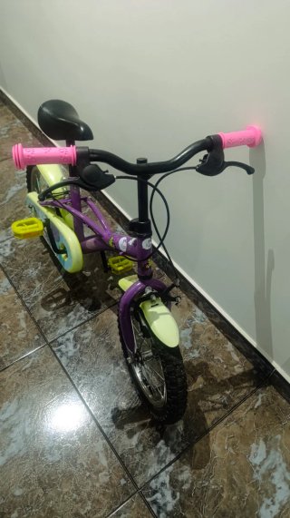 Bicicleta Morada Niña 14 pulgadas.