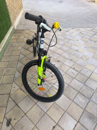 Bicicleta infantil gris y verde