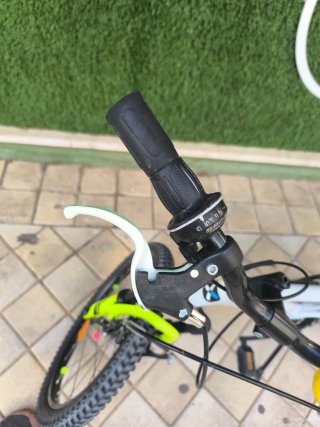 Bicicleta infantil gris y verde