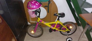 Bicicleta infantil niña rosa y amarilla