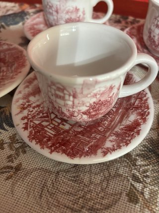Set 6 Tazzine Caffè Oxford Stile Toile de Jouy