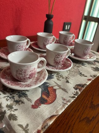 Set 6 Tazzine Caffè Oxford Stile Toile de Jouy