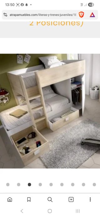 Cama tren infantil con 4 montajes