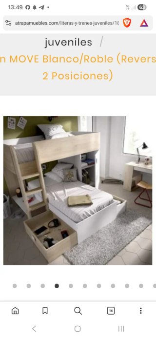 Cama tren infantil con 4 montajes
