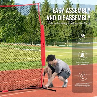 Red de Respaldo Barricada, Red de Barrera para Deportes de Pelota de 7x7 pies, Equipo de Práctica Portátil con Bolsa de Transporte, Pantalla de Protección para Entrenamiento de Béisbol, Softbol, L...