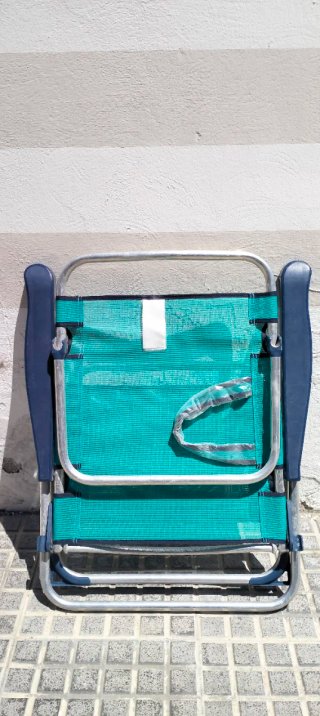 Silla de playa plegable azul