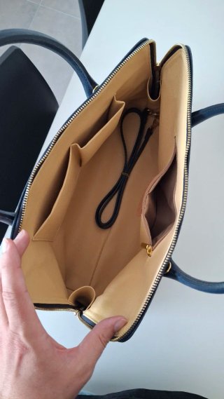 Borsa in vera pelle blu