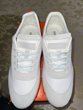 Hermes Zapatillas Blancas Naranja
