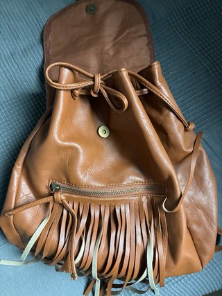 Bolso mochila Even&Odd cuero sintético flecos
