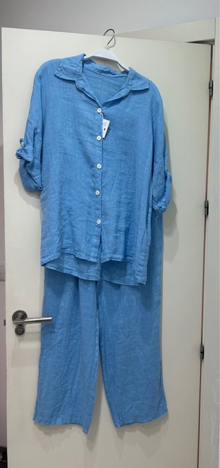 Conjunto lino blusa y pantalón