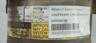 COMPRESOR AIRE ACONDICIONADO RENAULT SCENIC II Em