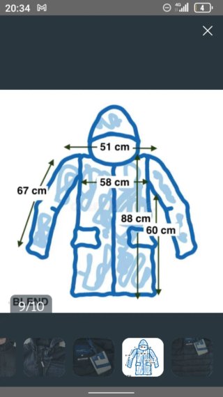 Parka Blend Hombre Talla L Negra