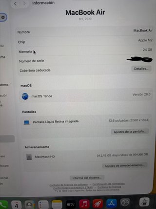 MacBook Air 13 24GB 1TB M2 - 2 Cargas