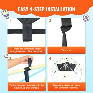 Hamaca para Escalera en Forma de Cúpula, Accesorio para Cúpula de Escalada, Hamaca para Cúpula de Escalada Adecuada para Escaladas de 10 pies, Capacidad de Carga de 350 Libras, Hamaca de Gimnasio ...