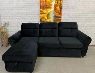Sofá Cama Chaise Longue Negro