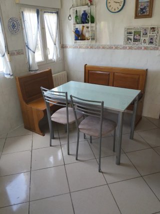 Mesa de cocina cristal y madera