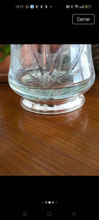 Jarra de cristal Bohemia y plata