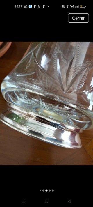 Jarra de cristal Bohemia y plata