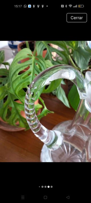 Jarra de cristal Bohemia y plata