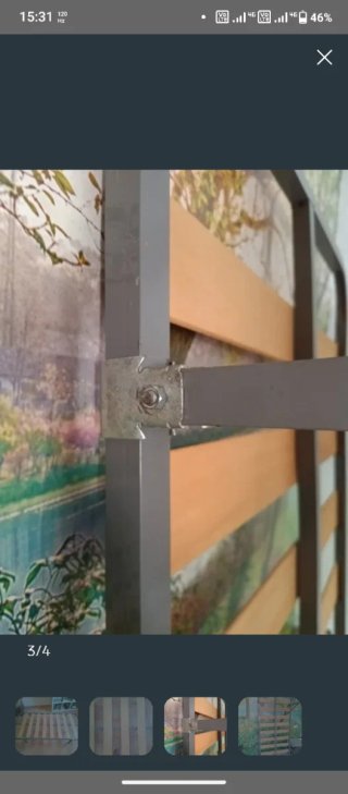 Somier metálico con lamas de madera
