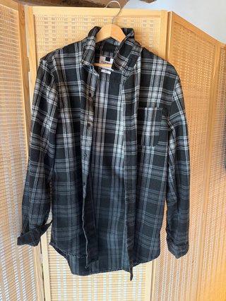 Camisa Topman cuadros gris y negro Talla M