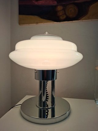 Lampada Space Age Vetro Metallo