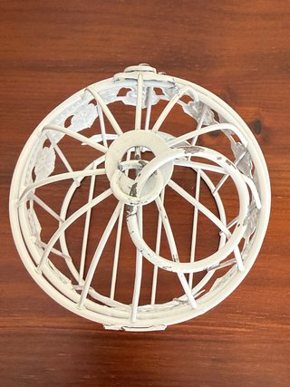 Gabbietta decorativa Shabby Chic metallo bianco