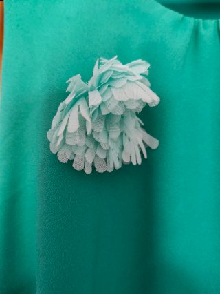 Vestido verde com folhos T.M
