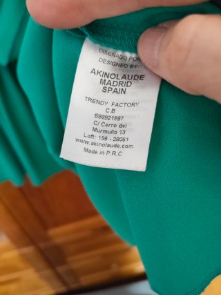 Vestido verde com folhos T.M
