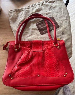 Bolso Piel Rojo Bol-Perdix  35 cm x 25 cm