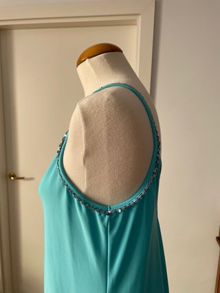 Vestido largo fiesta turquesa