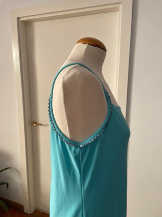 Vestido largo fiesta turquesa