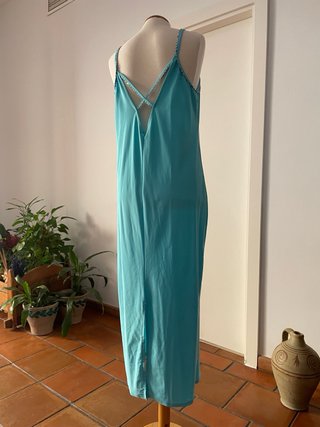 Vestido largo fiesta turquesa