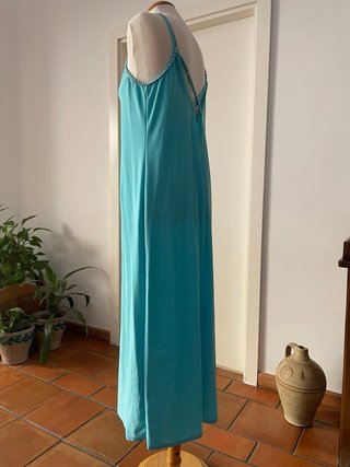 Vestido largo fiesta turquesa