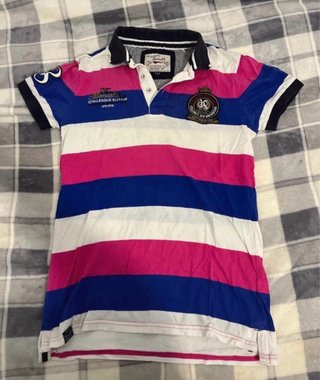 Polo Hombre Talla S Azul/Verde