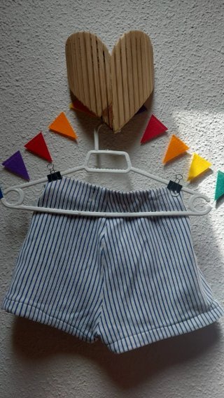Pantalón corto rayas con lazo