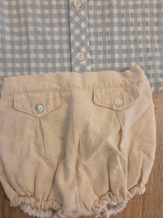 Conjunto bebé niño camisa cuadros y bombacho