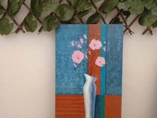 Cuadro decorativo flores y jarrón