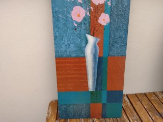 Cuadro decorativo flores y jarrón