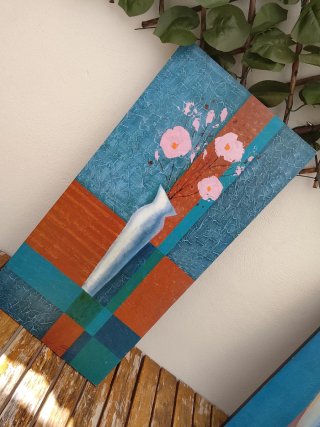 Cuadro decorativo flores y jarrón